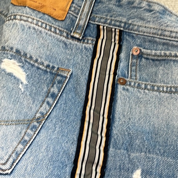 Jack and Jones Blue and Black Jean Shorts Distressed Style - Picture 4 of 10